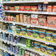 grocery store shelves full of cans